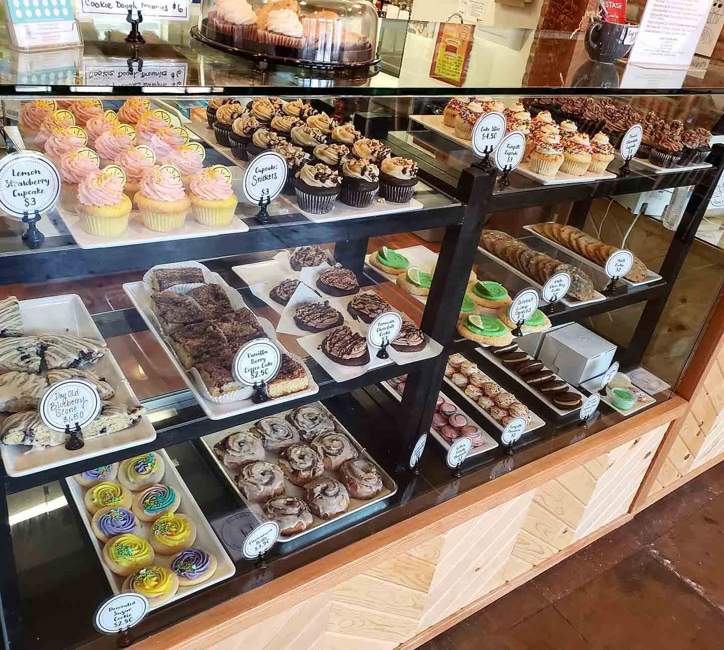 display case at sprinkles of joy bakery in newberg oregon